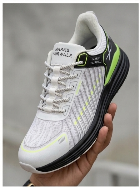 Men's Performance Trainer – White, Grey, and Neon