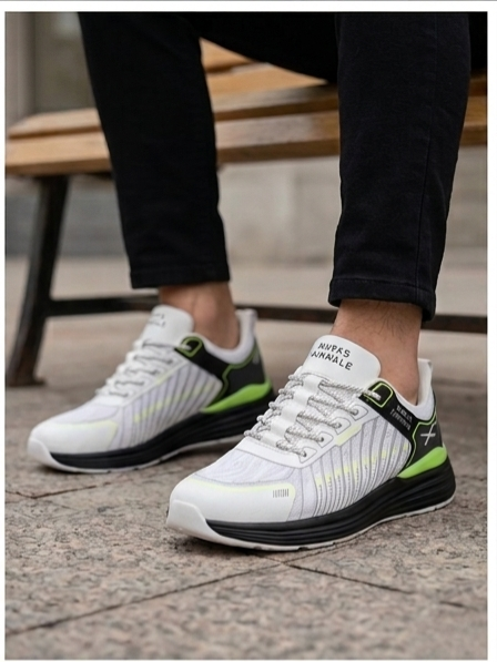 Men's Performance Trainer – White, Grey, and Neon