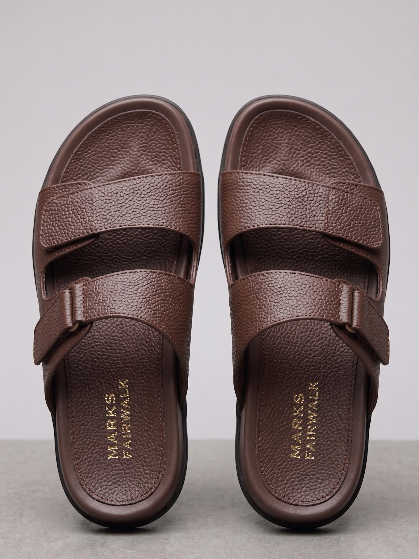 Men's Pebbled Comfort Slippers in Brown